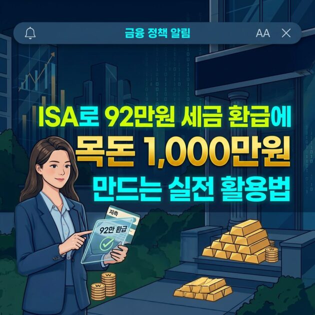 ISA계좌 최대 활용방법 (92만원 세금 환급으로 1,000만원 만들기)