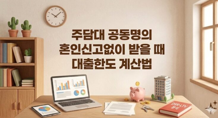 주담대 공동명의 혼인신고없이 받을 때 대출한도 계산법