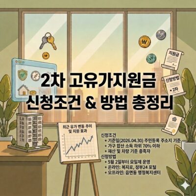 2차 고유가 지원금 신청자격 소득수준 (맞벌이 가구 소득기준 완화)