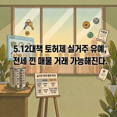 5.12대책 토허제 실거주 유예로 전세 낀 매물 거래 가능해진다