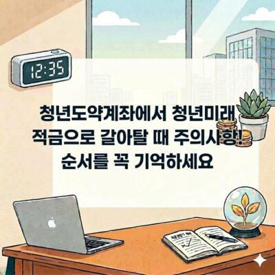 청년도약계좌에서 청년미래적금으로 갈아탈 때 주의사항! 순서를 꼭 기억하세요