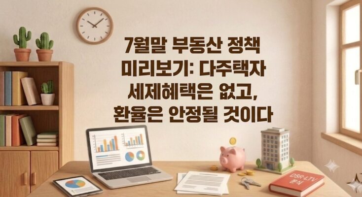 7월말 부동산 정책 미리보기: 다주택자 세제혜택과 환율 안정
