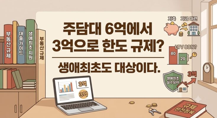 주담대 6억에서 3억으로 한도 규제? 생애최초도 대상이다.