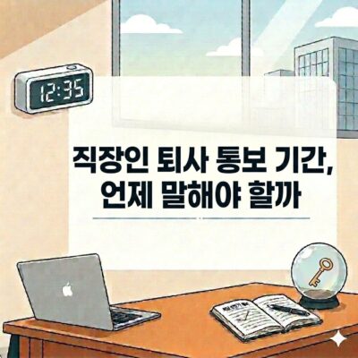 직장인 퇴사 통보 기간, 언제 말해야 할까