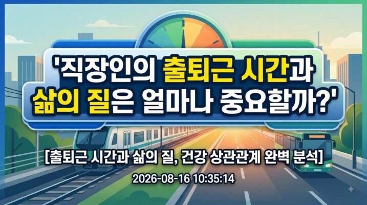 직장인의 출퇴근 시간과 삶의 질은 얼마나 중요할까?
