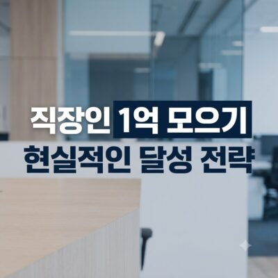 직장인 1억 모으기 현실적인 달성 전략